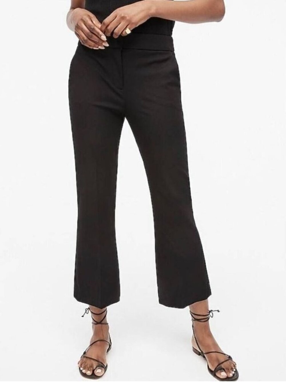 2/$30 J. Crew Hayden Kickout Crop Pant in Bi-Stretch Cotton Black 12 #A3040 - Picture 1 of 9